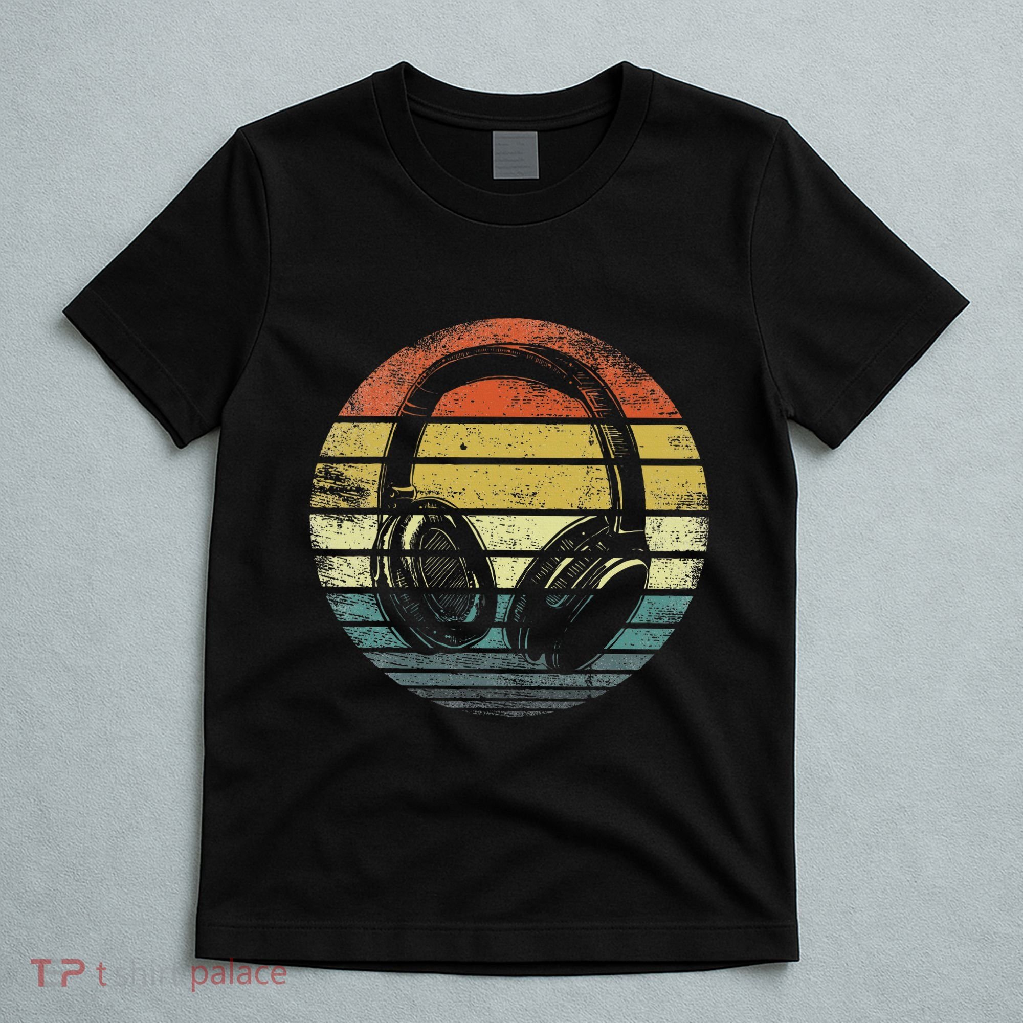 Music Lover Producer Dj Gifts Funny Retro Headphones T-Shirt