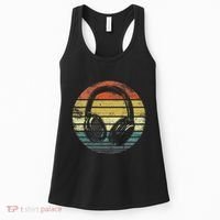 Music Lover Producer Dj Gifts Funny Retro Headphones Women's Tank Top thumb 0