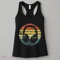 Music Lover Producer Dj Gifts Funny Retro Headphones Women's Tank Top thumb 3