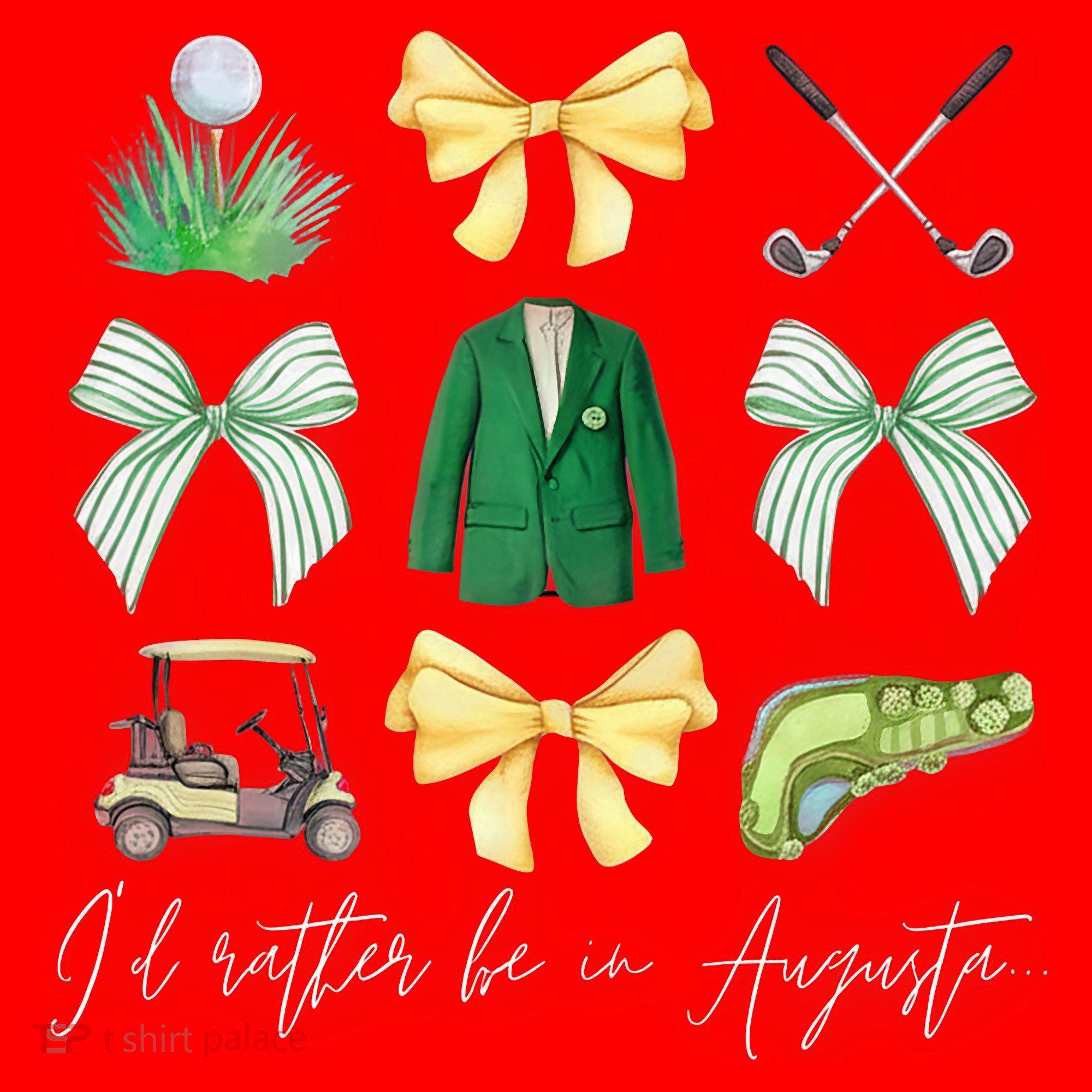 Master Let's Partee Golf Tournament Coquette Bow Santa Hat