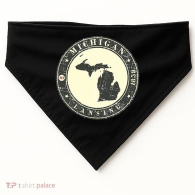 Michigan Lansing Retro USA-Made Doggie Bandana