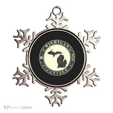 Michigan Lansing Retro Ornament
