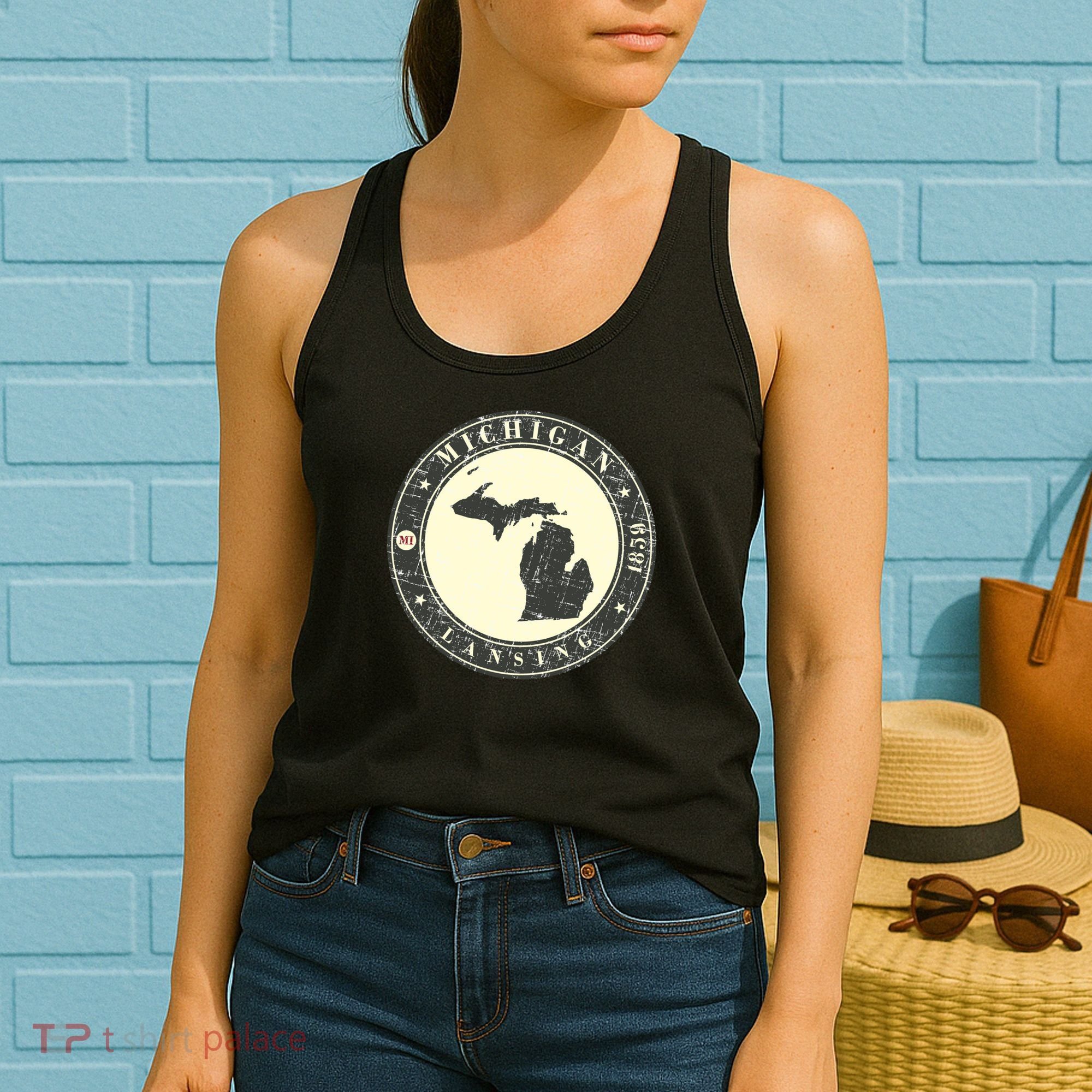 Michigan Lansing Retro Women's Tank Top