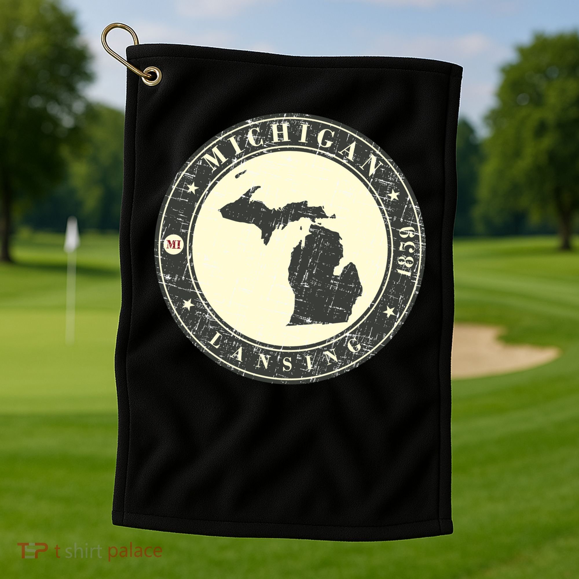Michigan Lansing Retro Golf Towel
