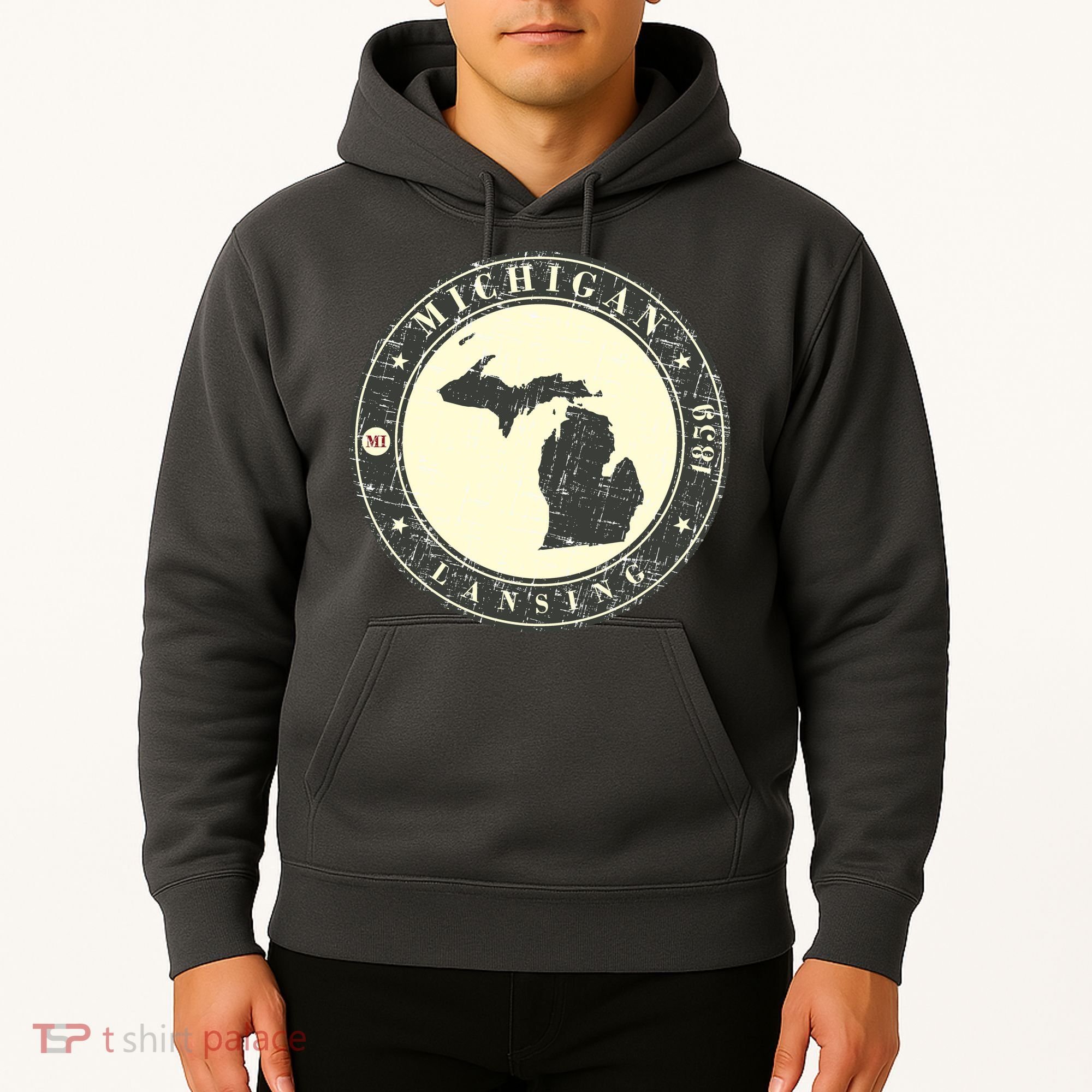 Michigan Lansing Retro Hoodie