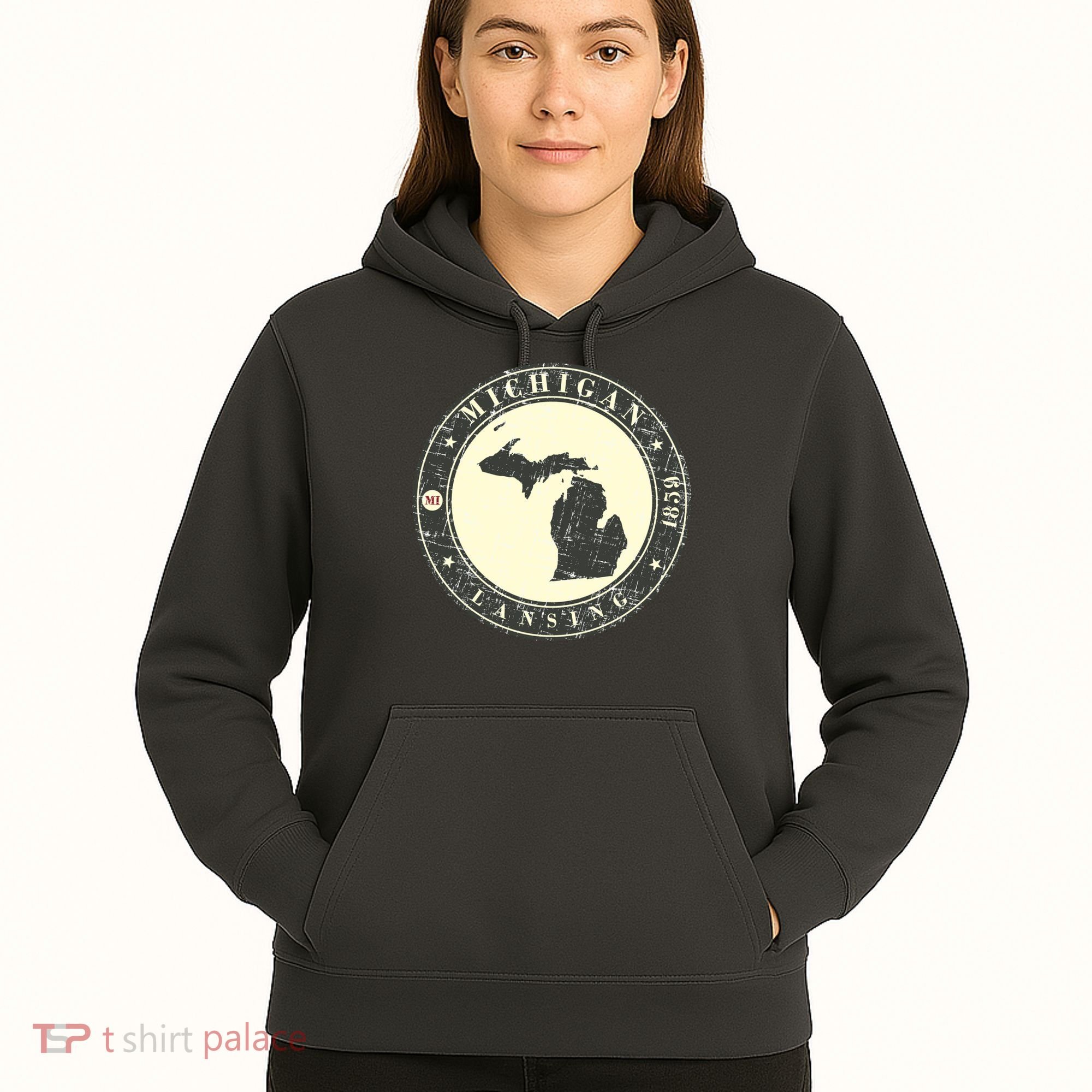 Michigan Lansing Retro Hoodie