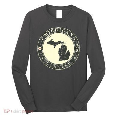 Michigan Lansing Retro Long Sleeve Shirt