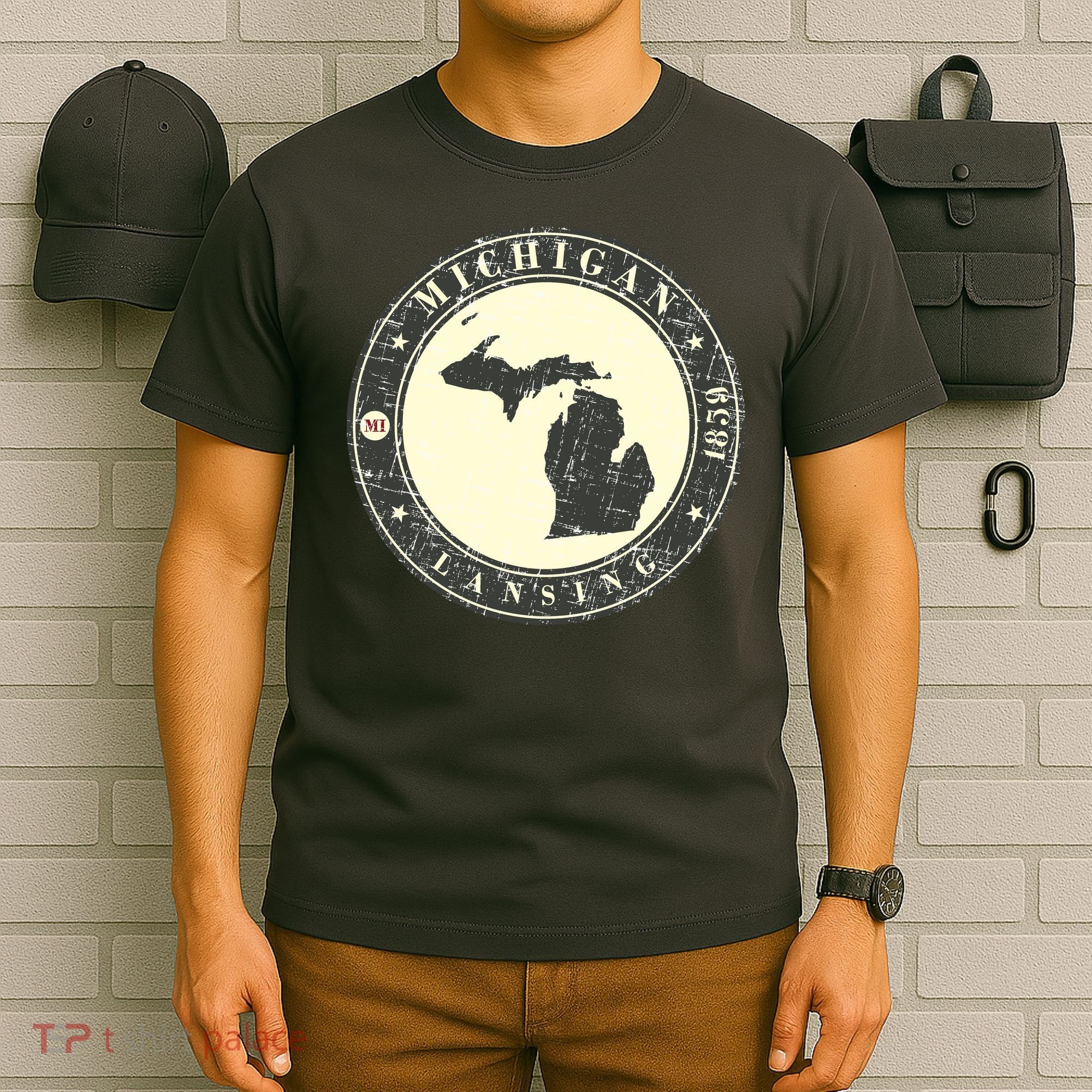 Michigan Lansing Retro T-Shirt