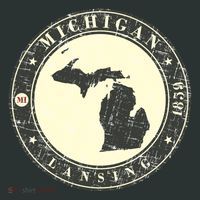 Michigan Lansing Retro Mousepad thumb 1
