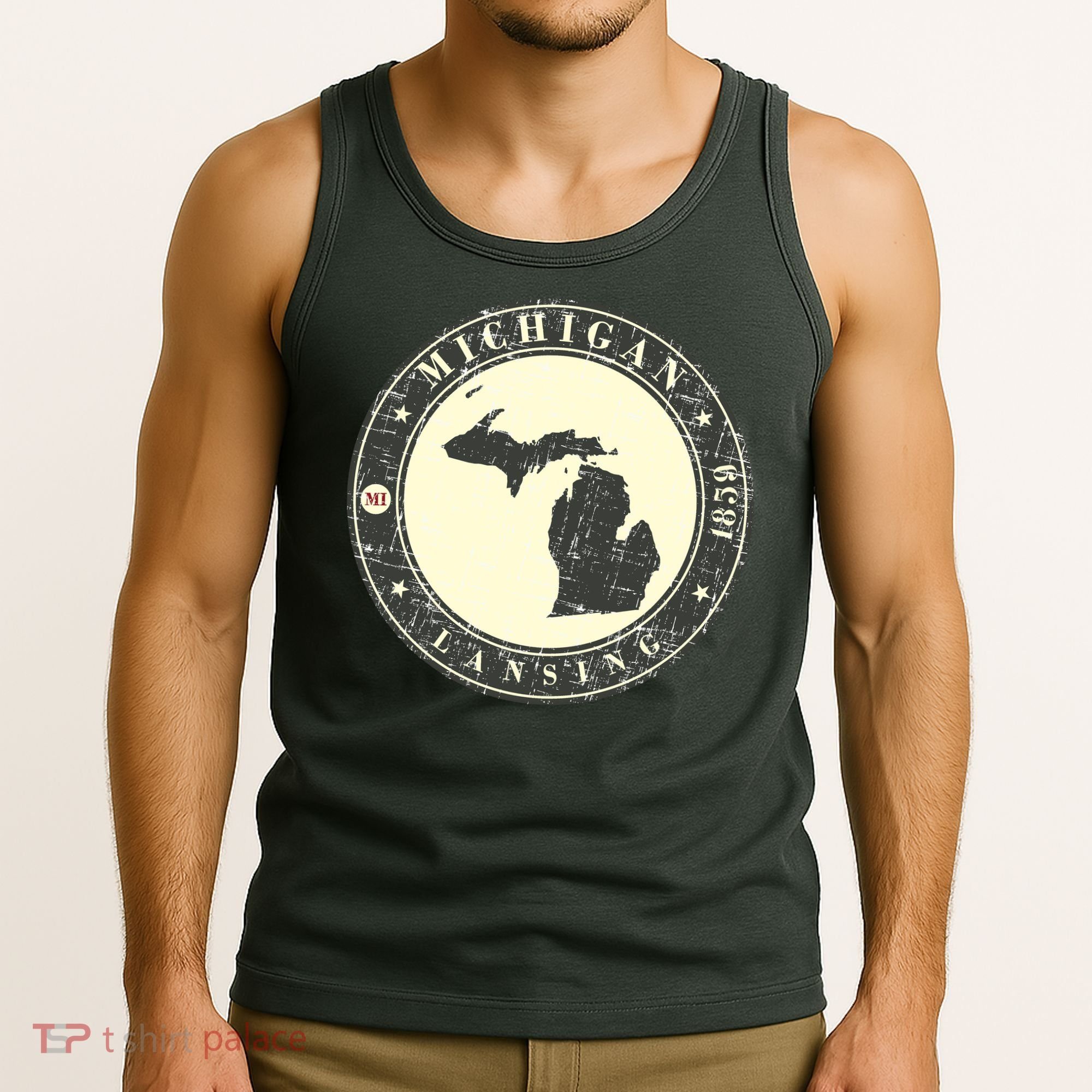 Michigan Lansing Retro Tank Top