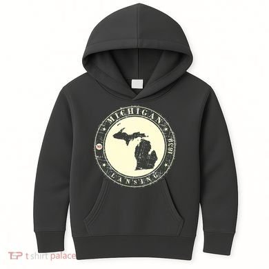 Michigan Lansing Retro Kids Hoodie