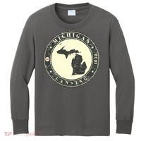 Michigan Lansing Retro Kids Long Sleeve Shirt thumb 0