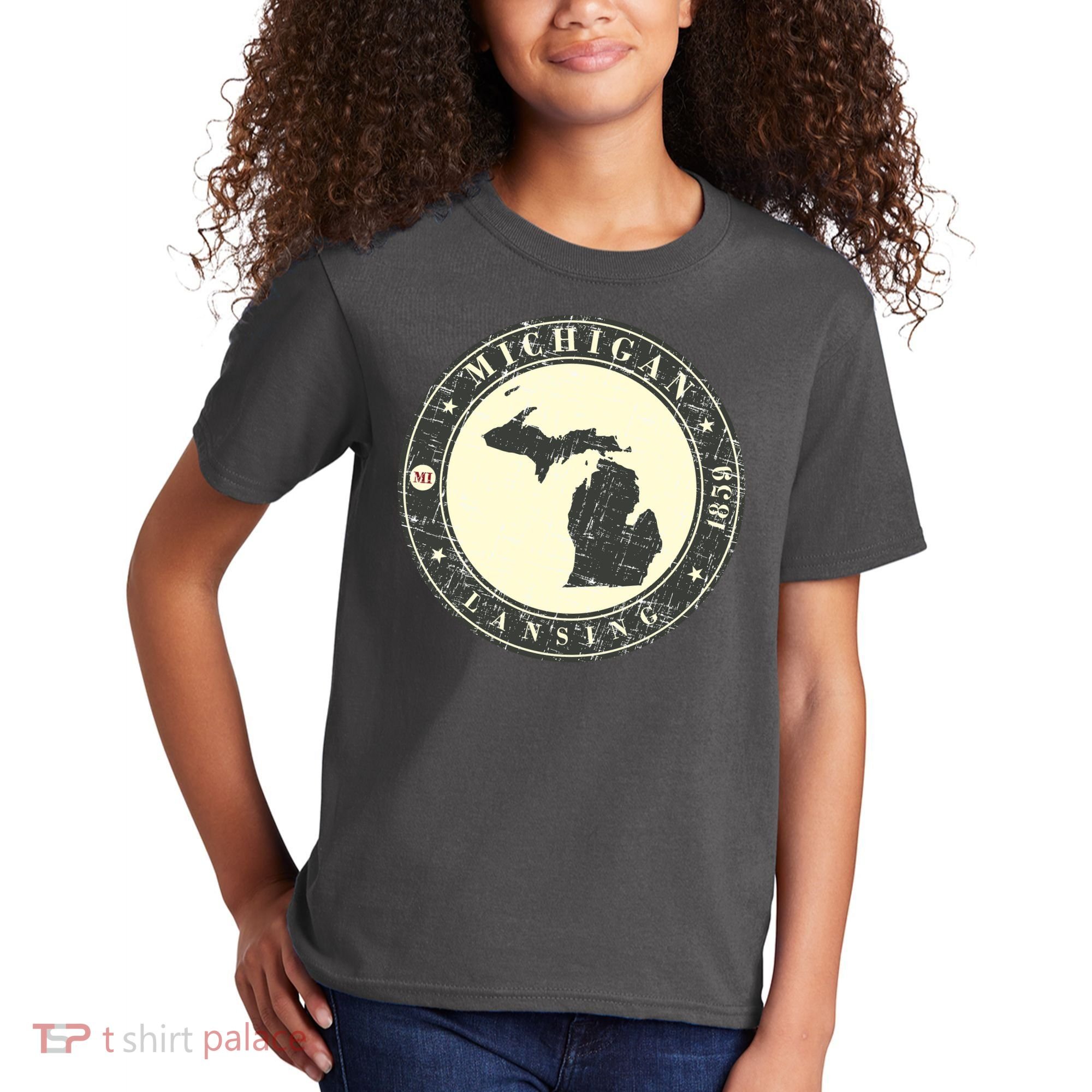 Michigan Lansing Retro Kids T-Shirt