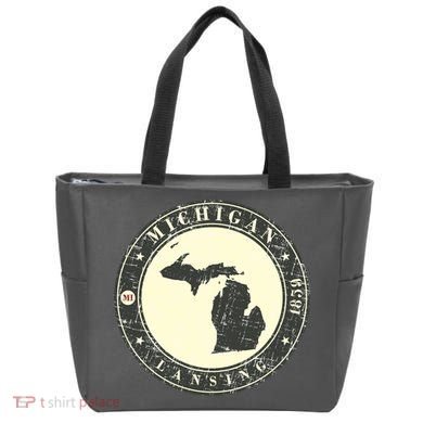 Michigan Lansing Retro Tote Bag