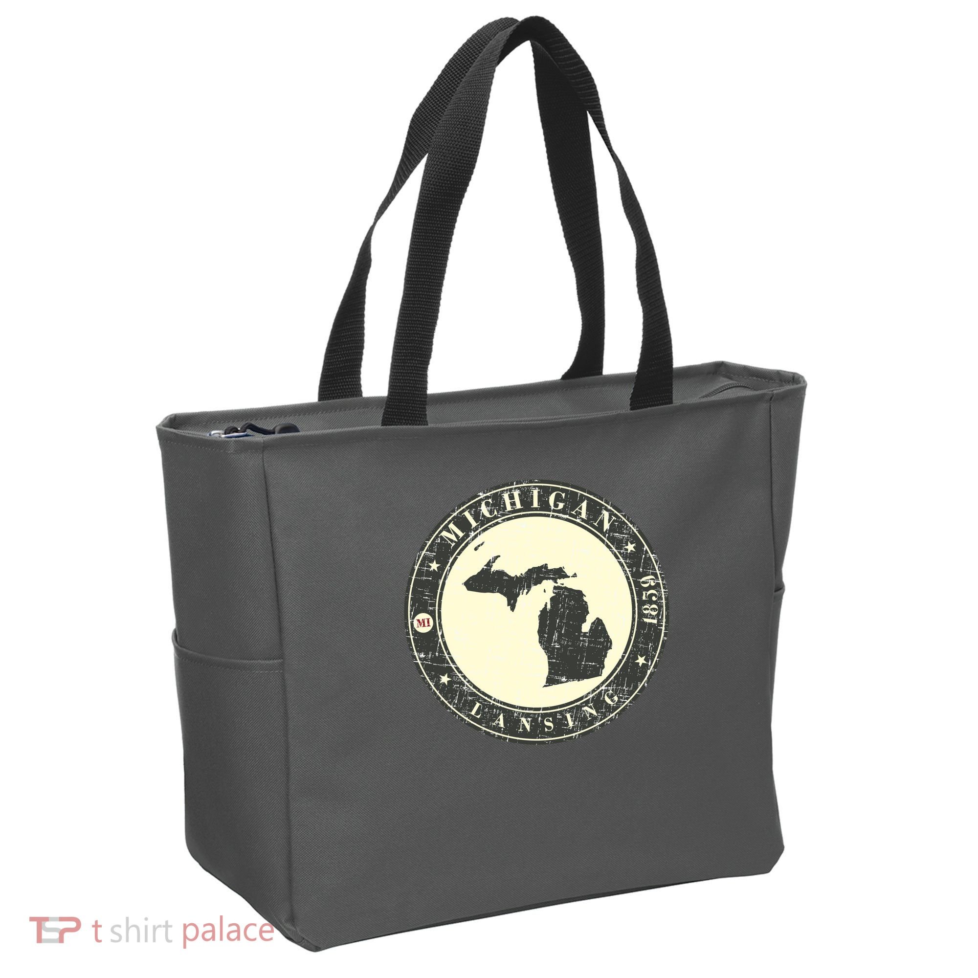 Michigan Lansing Retro Tote Bag