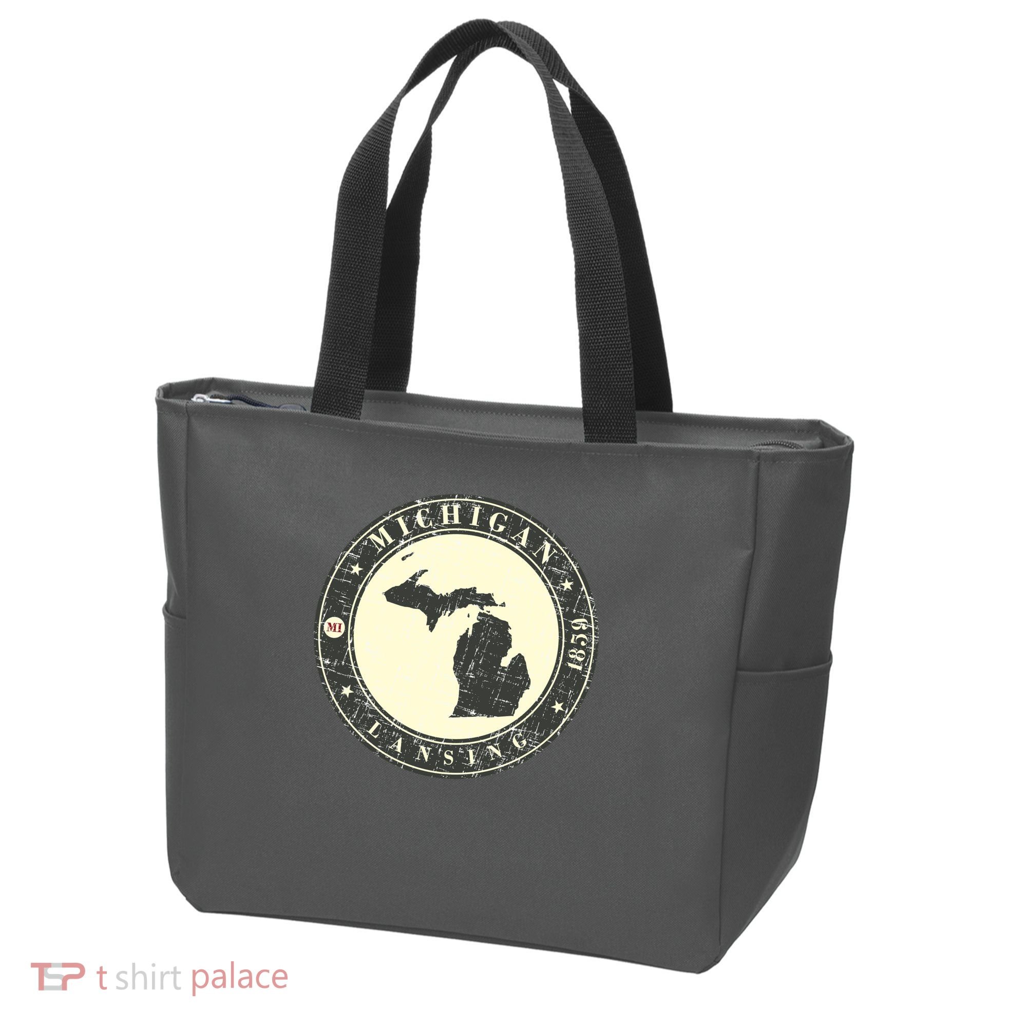 Michigan Lansing Retro Tote Bag