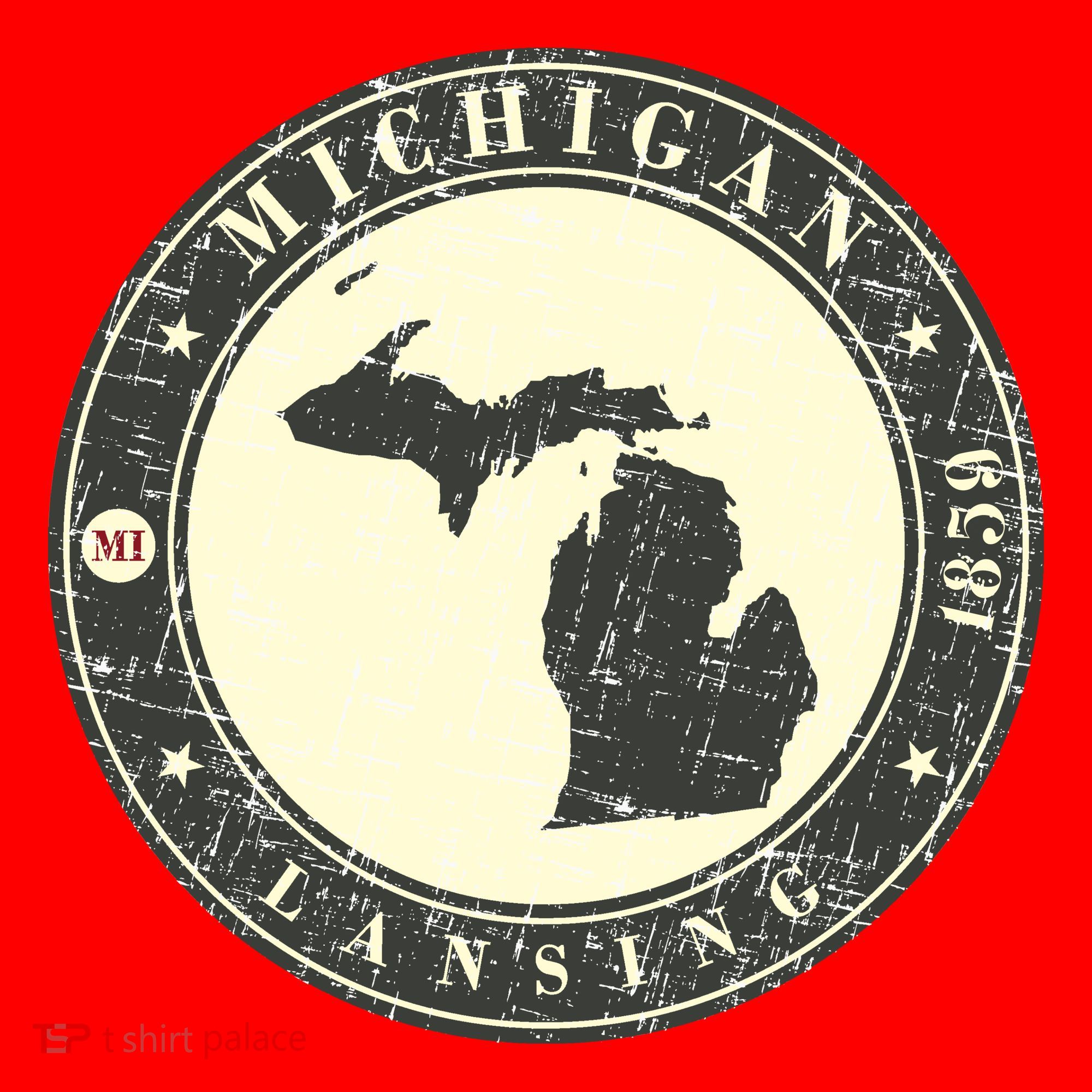 Michigan Lansing Retro Santa Hat