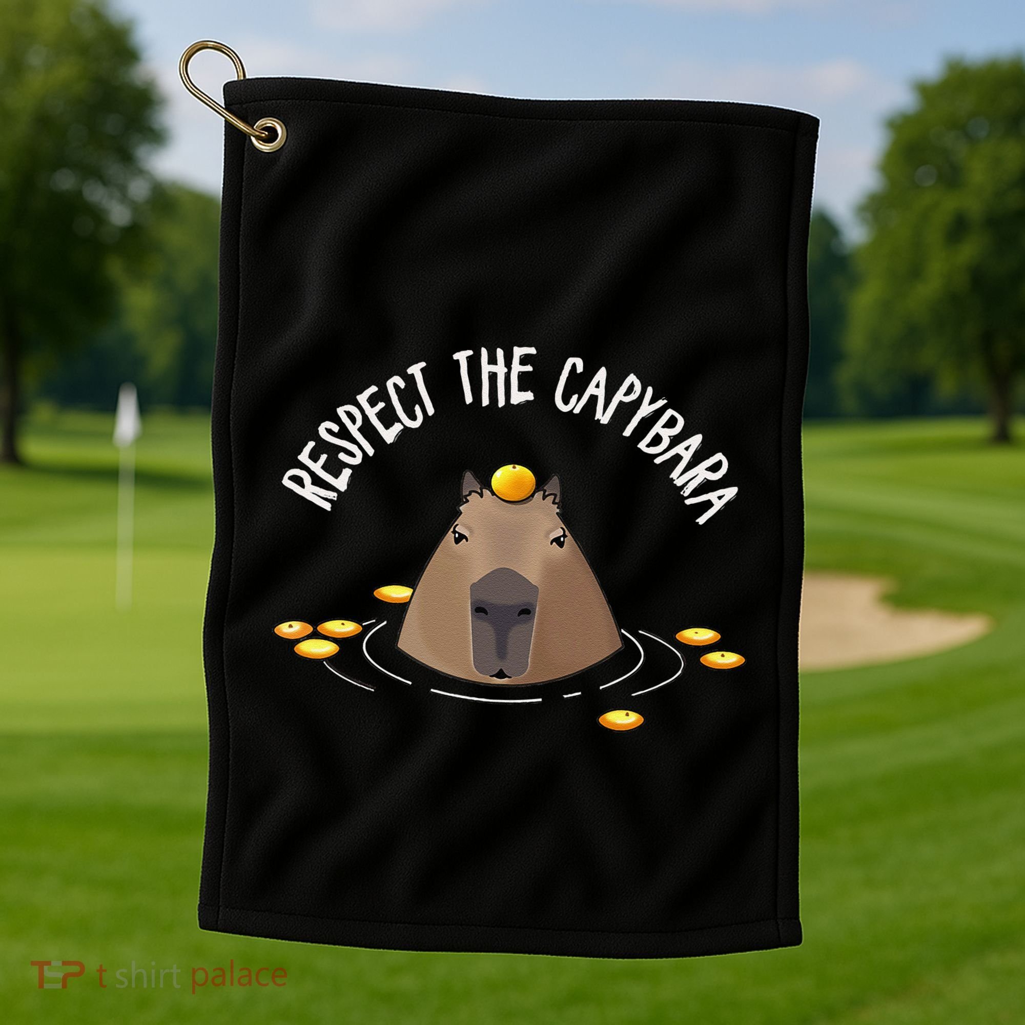 Meme Lover Respect Capybara Golf Towel