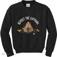 Meme Lover Respect Capybara Kids Sweatshirt thumb 0