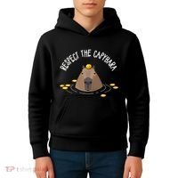 Meme Lover Respect Capybara Kids Hoodie thumb 4