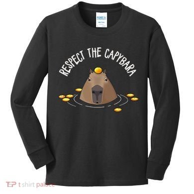 Meme Lover Respect Capybara Kids Long Sleeve Shirt
