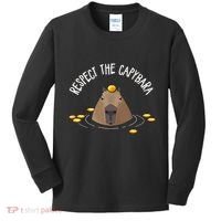 Meme Lover Respect Capybara Kids Long Sleeve Shirt thumb 0
