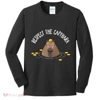 Meme Lover Respect Capybara Kids Long Sleeve Shirt thumb 0