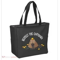 Meme Lover Respect Capybara Tote Bag thumb 2