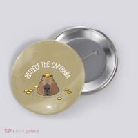 Meme Lover Respect Capybara Button thumb 0