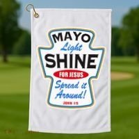 Mayo Light Shine Funny Christian Golf Towel thumb 1