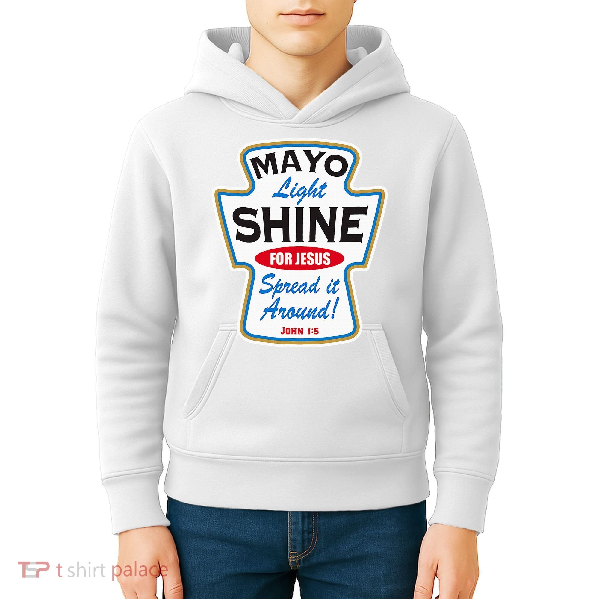 Mayo Light Shine Funny Christian Kids Hoodie