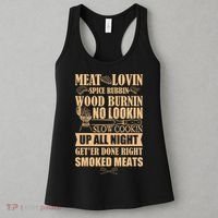 Meat Lovin Spice Rubbin Wood Burnin No Lookin Slow Cookin Smoked Meats Women's Tank Top thumb 3