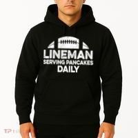 Mens Lineman Serving Pancakes Daily Football Offensive Lineman TShirt Hoodie thumb 2