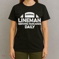 Mens Lineman Serving Pancakes Daily Football Offensive Lineman TShirt T-Shirt thumb 4