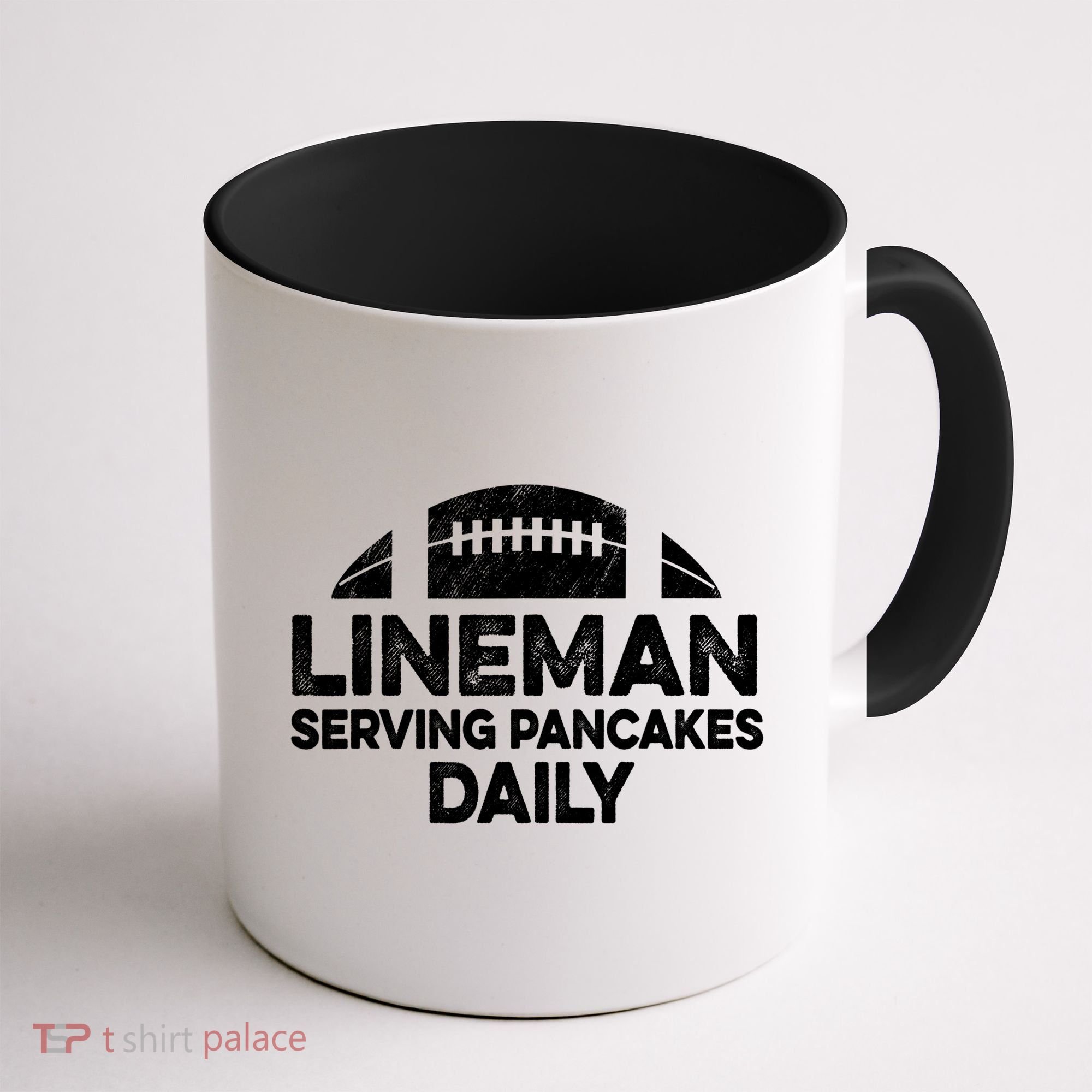 Mens Lineman Serving Pancakes Daily Football Offensive Lineman TShirt Coffee Mug