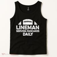 Mens Lineman Serving Pancakes Daily Football Offensive Lineman TShirt Tank Top thumb 2