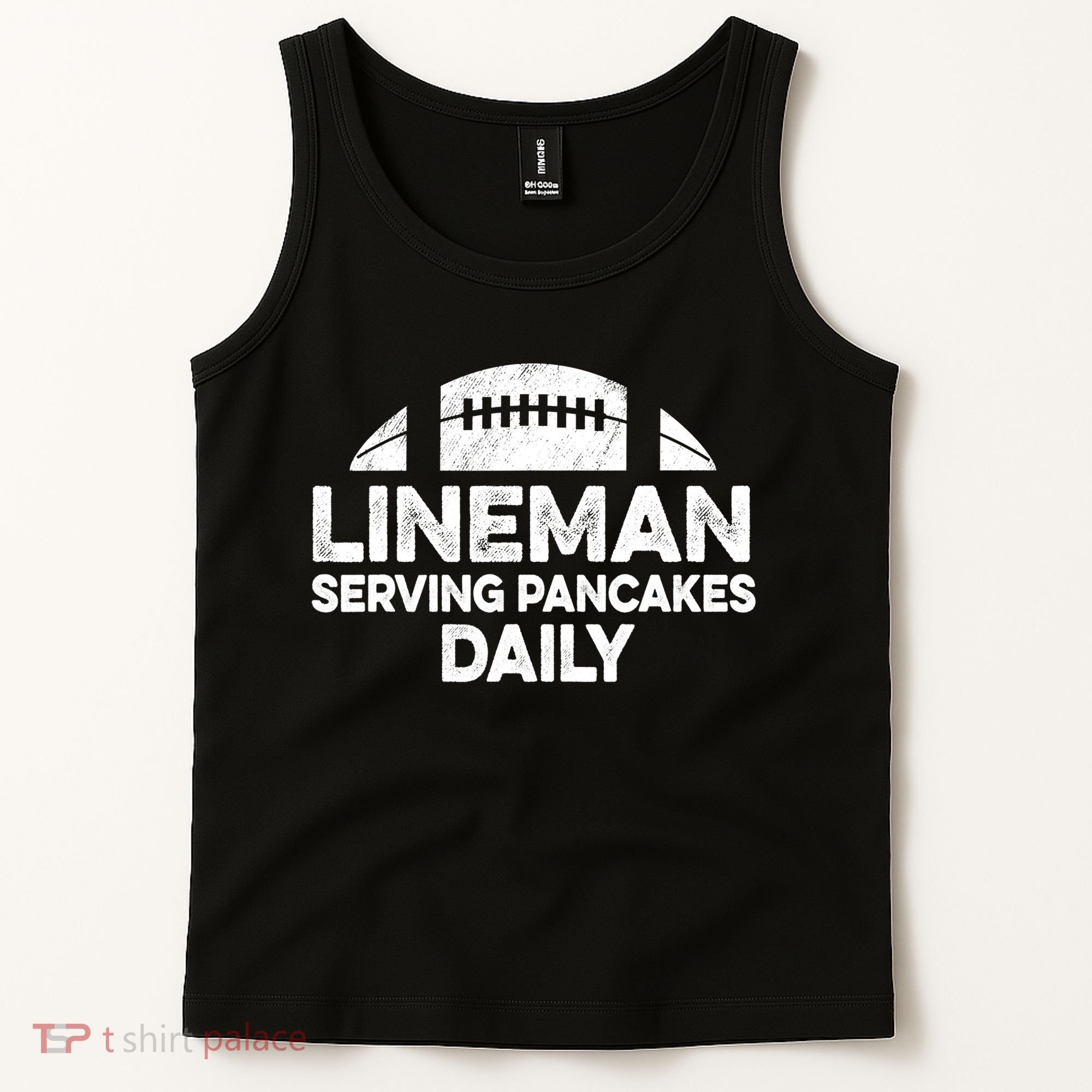 Mens Lineman Serving Pancakes Daily Football Offensive Lineman TShirt Tank Top