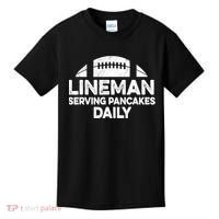 Mens Lineman Serving Pancakes Daily Football Offensive Lineman TShirt Kids T-Shirt thumb 0