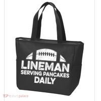 Mens Lineman Serving Pancakes Daily Football Offensive Lineman TShirt Tote Bag thumb 3