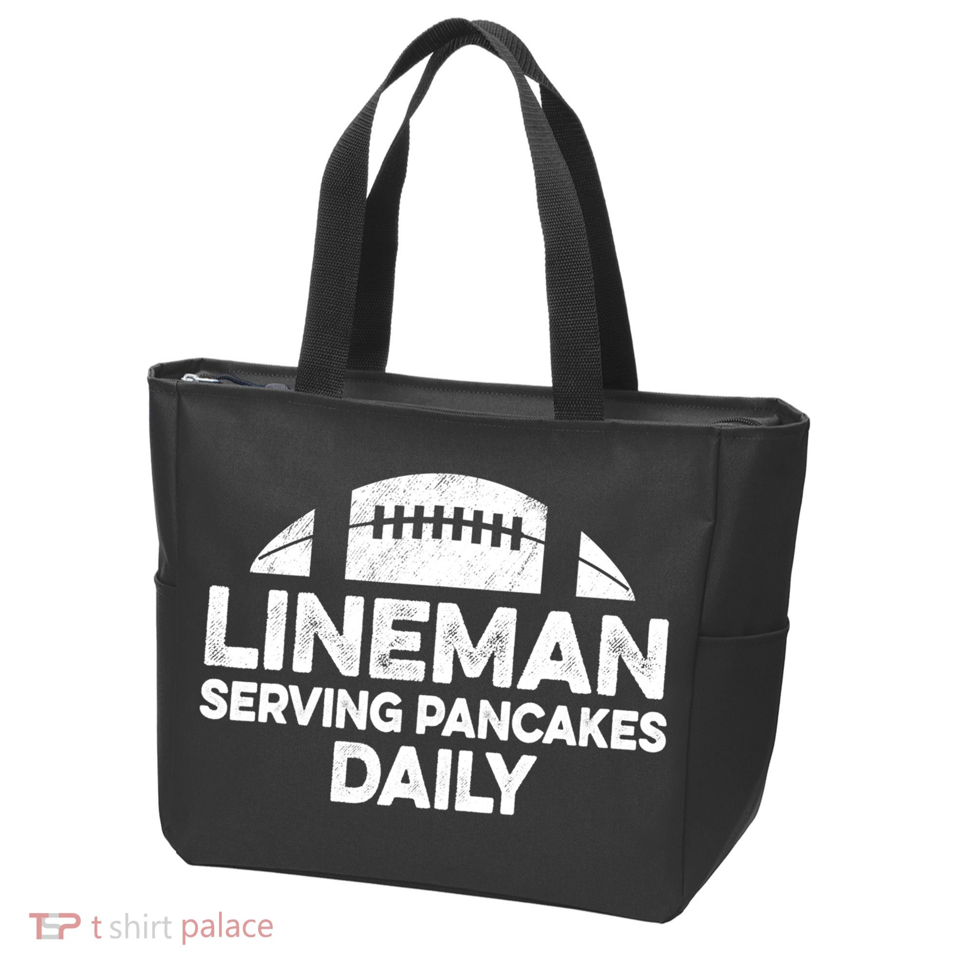 Mens Lineman Serving Pancakes Daily Football Offensive Lineman TShirt Tote Bag