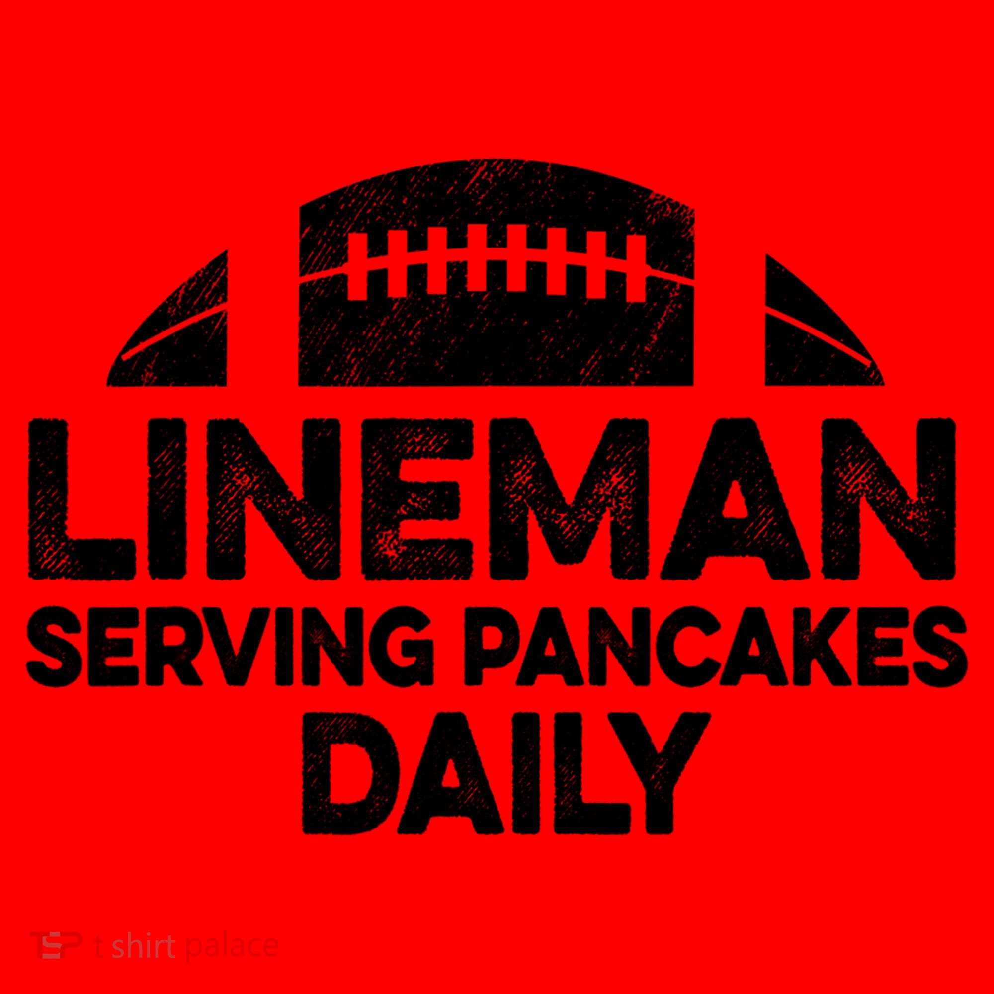 Mens Lineman Serving Pancakes Daily Football Offensive Lineman TShirt Santa Hat