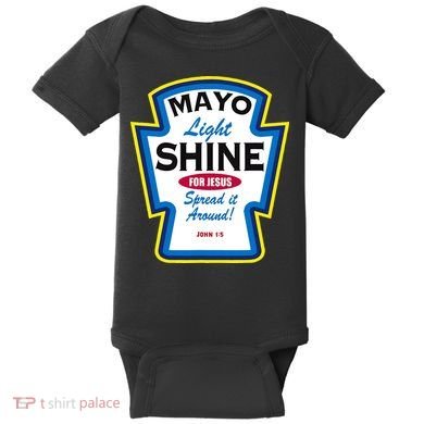 Mayo Light Shine Funny Christian Parody Baby Bodysuit