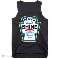 Mayo Light Shine Funny Christian Parody Tank Top thumb 0