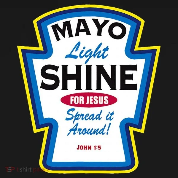 Mayo Light Shine Funny Christian Parody Tank Top