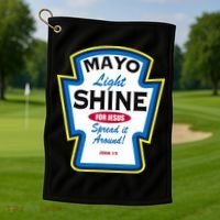 Mayo Light Shine Funny Christian Parody Golf Towel thumb 1