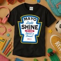 Mayo Light Shine Funny Christian Parody Kids T-Shirt thumb 3