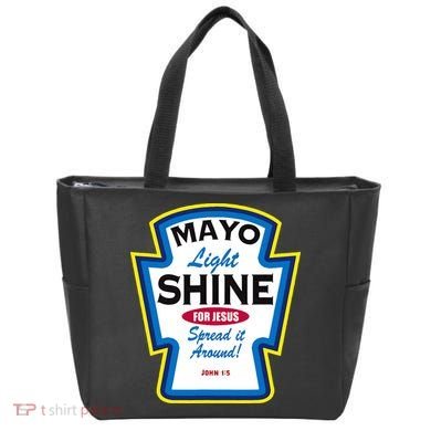Mayo Light Shine Funny Christian Parody Tote Bag