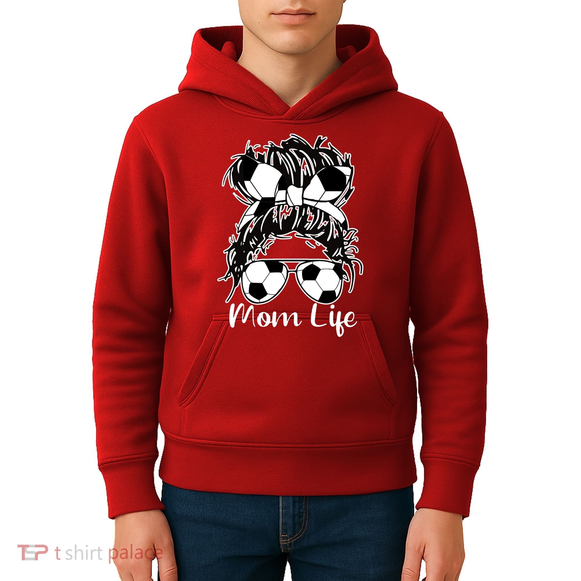 Mom Life Soccer Mom Kids Hoodie