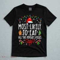 Most Likely To Eat All The Hershey Kisses Christmas Pajamas T-Shirt thumb 5