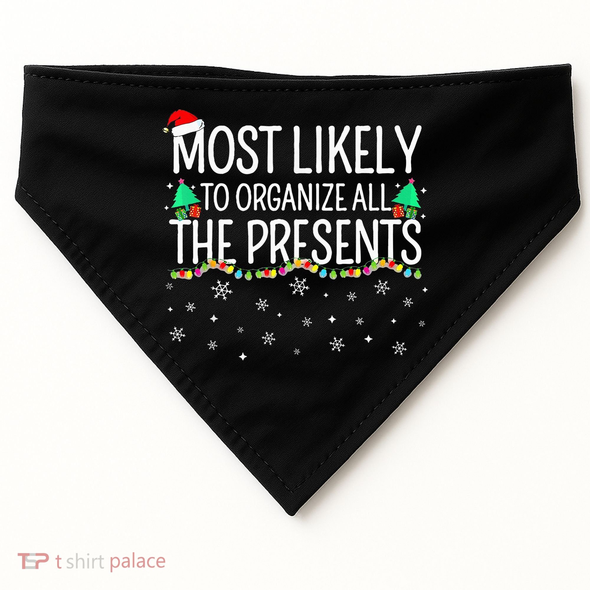 Most Likely To Organize All The Presents Family Christmas USA-Made Doggie Bandana